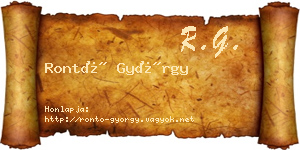 Rontó György névjegykártya