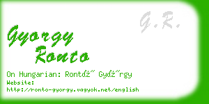 gyorgy ronto business card